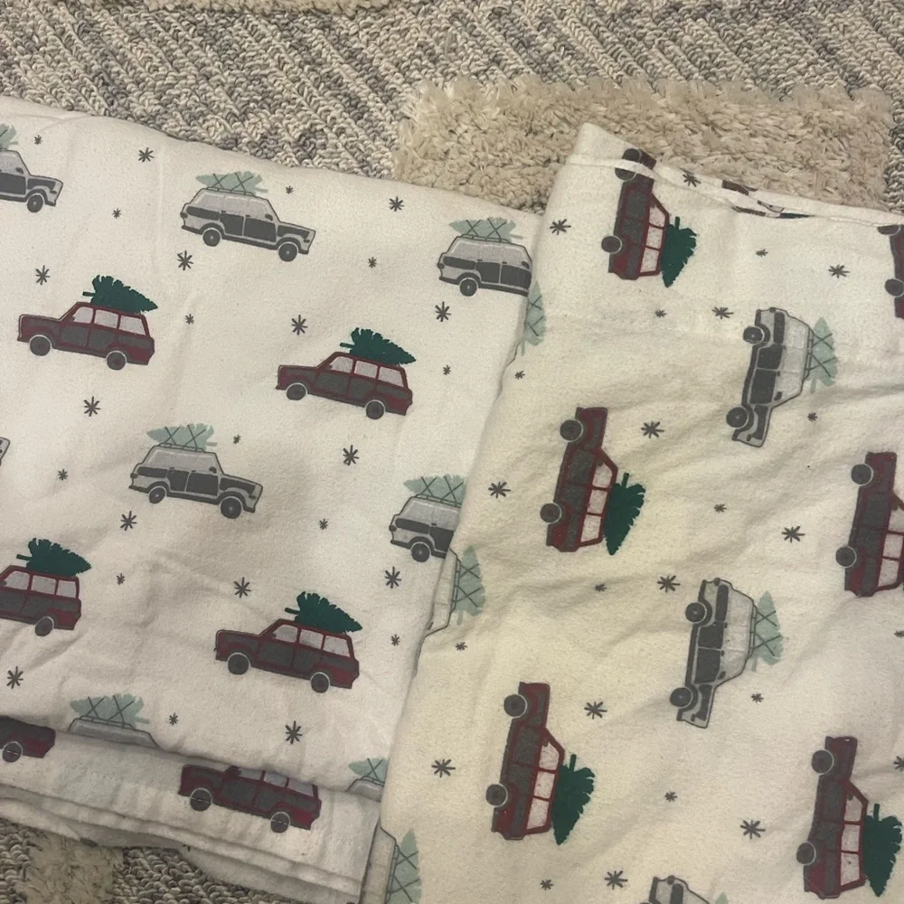 Target Christmas Flannel Car Truck Tree Twin Bedding Sheet Set